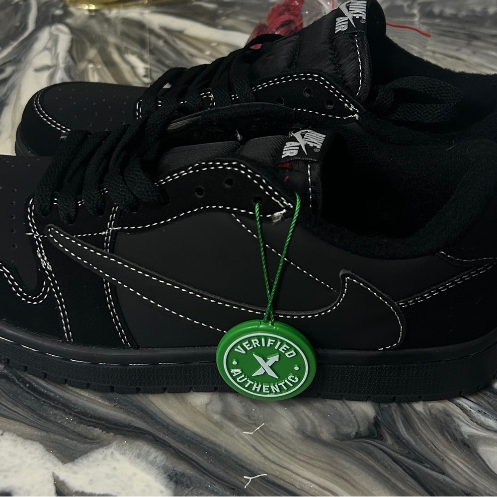 Cactus Jack by Travis Scott Black Sneakers with White Stitching